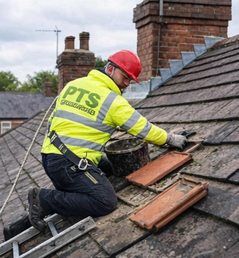 Roof repairs in progress