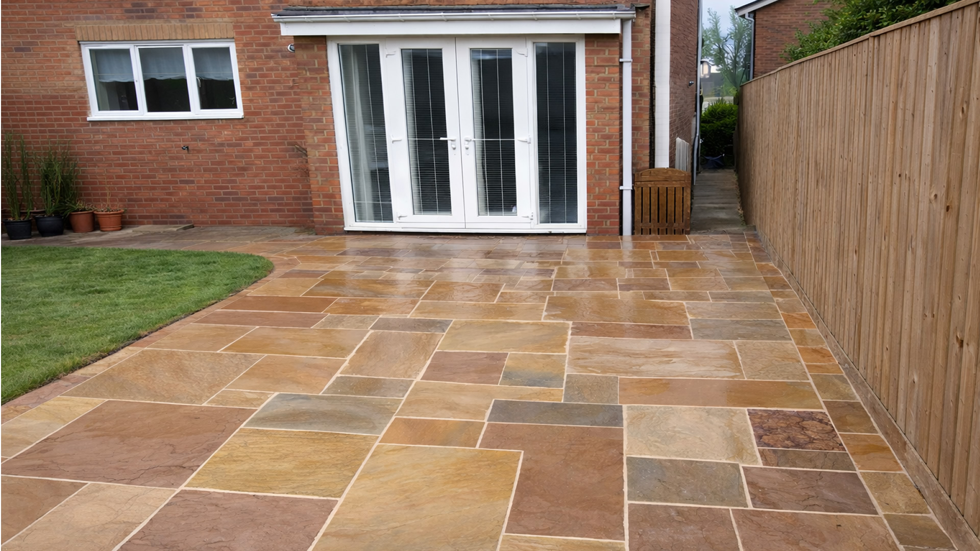 Garden patio installation